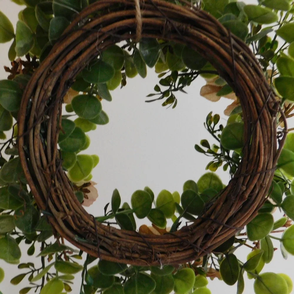 Fall Candle Ring Wreath, Mini Thanksgiving Cabinet Decor